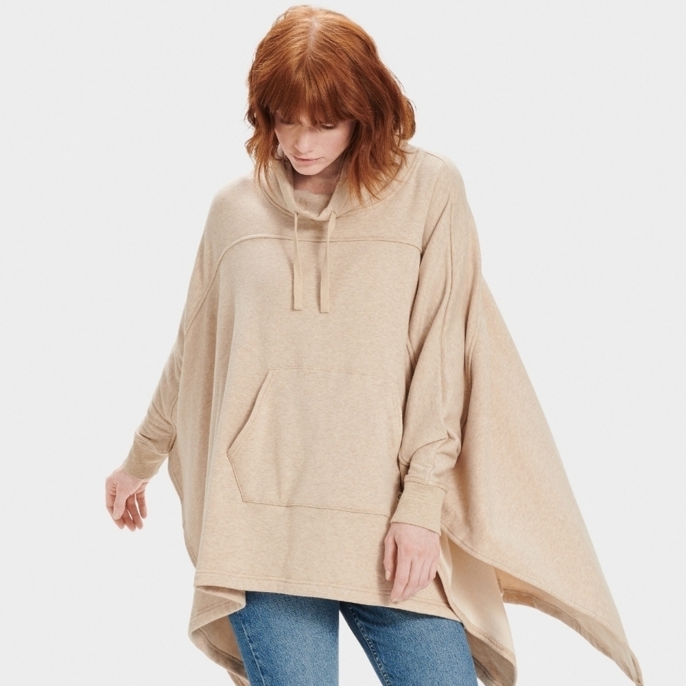 UGG Women's Beige Hooded Poncho